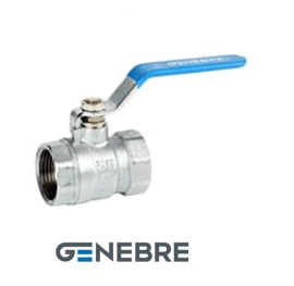 Кран шаровой стандартнопроходной GENEBRE 3028 05 DN020 PN25, корпус - латунь, шар - латунь, уплотнение шара - PTFE, ВР/ВР, рукоятка-рычаг, резьба BSPP