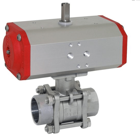 Кран шаровый MA DN40-Anschweißende, mit Antrieb ED55, Edelstahl/PTFE-FKM, doppeltwirkend