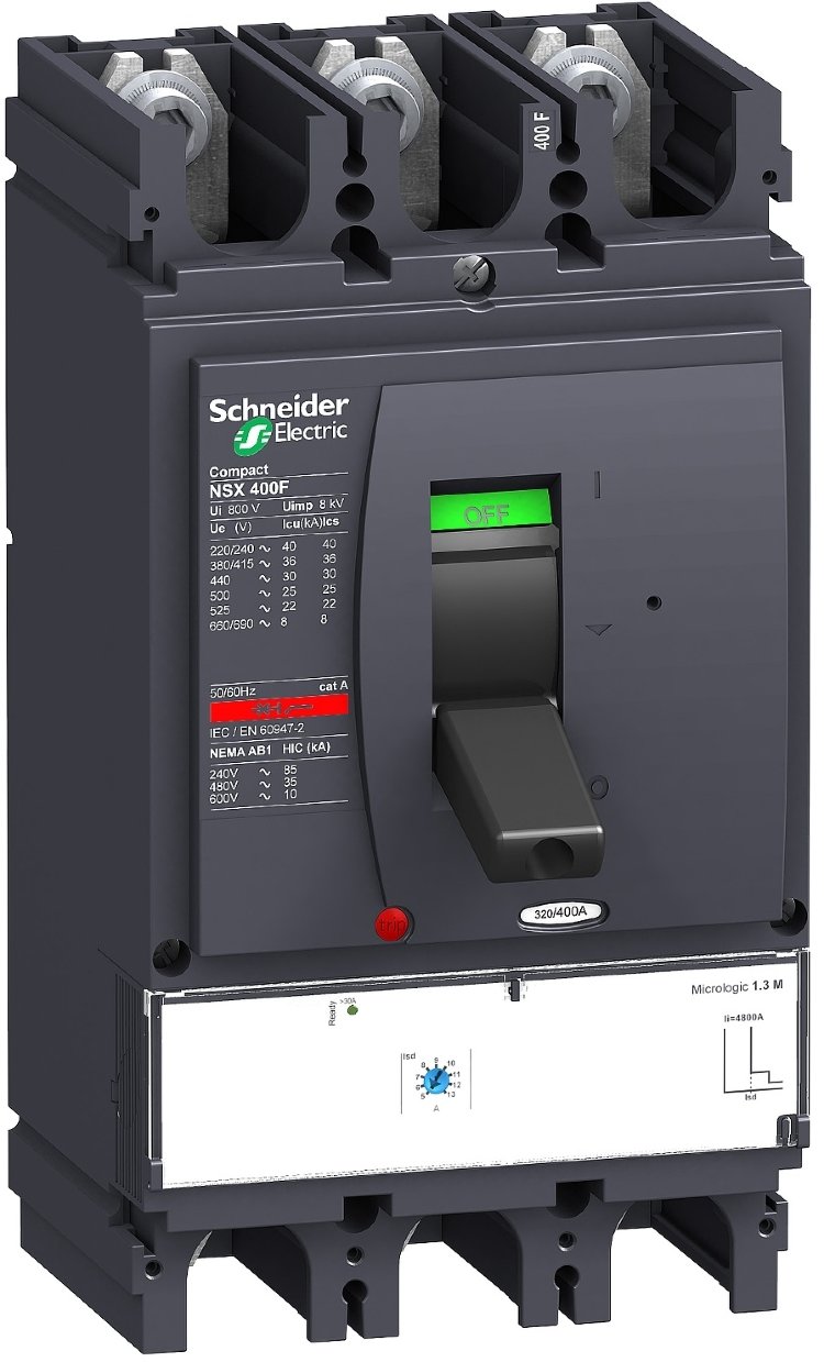 Выключатель автоматический NSX400H MICROLOGIC 1.3 M 320A 3P3D электронный расцепитель (LV432750)