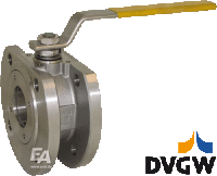 Кран шаровый компактный DIN-DVGW, DN50, PN16 нерж. сталь/PTFE-FKM/NBR, DIN-DVGW для газа